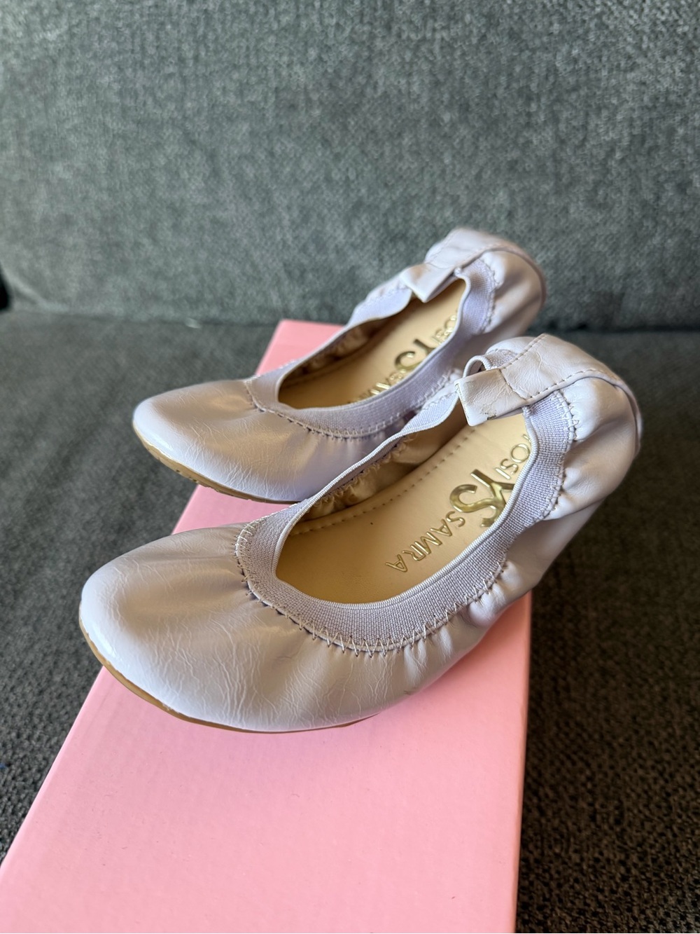 Yosi Samra Lavender Elastic Ballet Flats